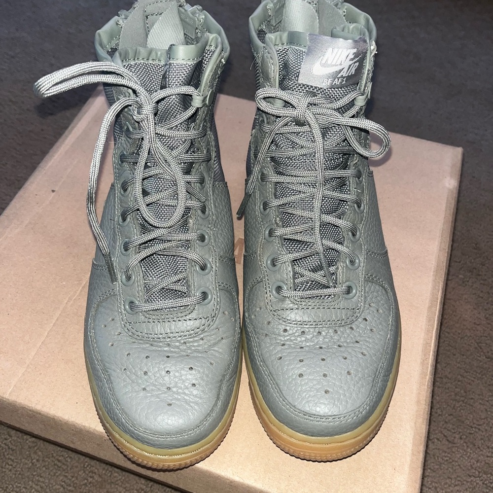 Nike Air High-Top Sneakers in Olive Green and Gum